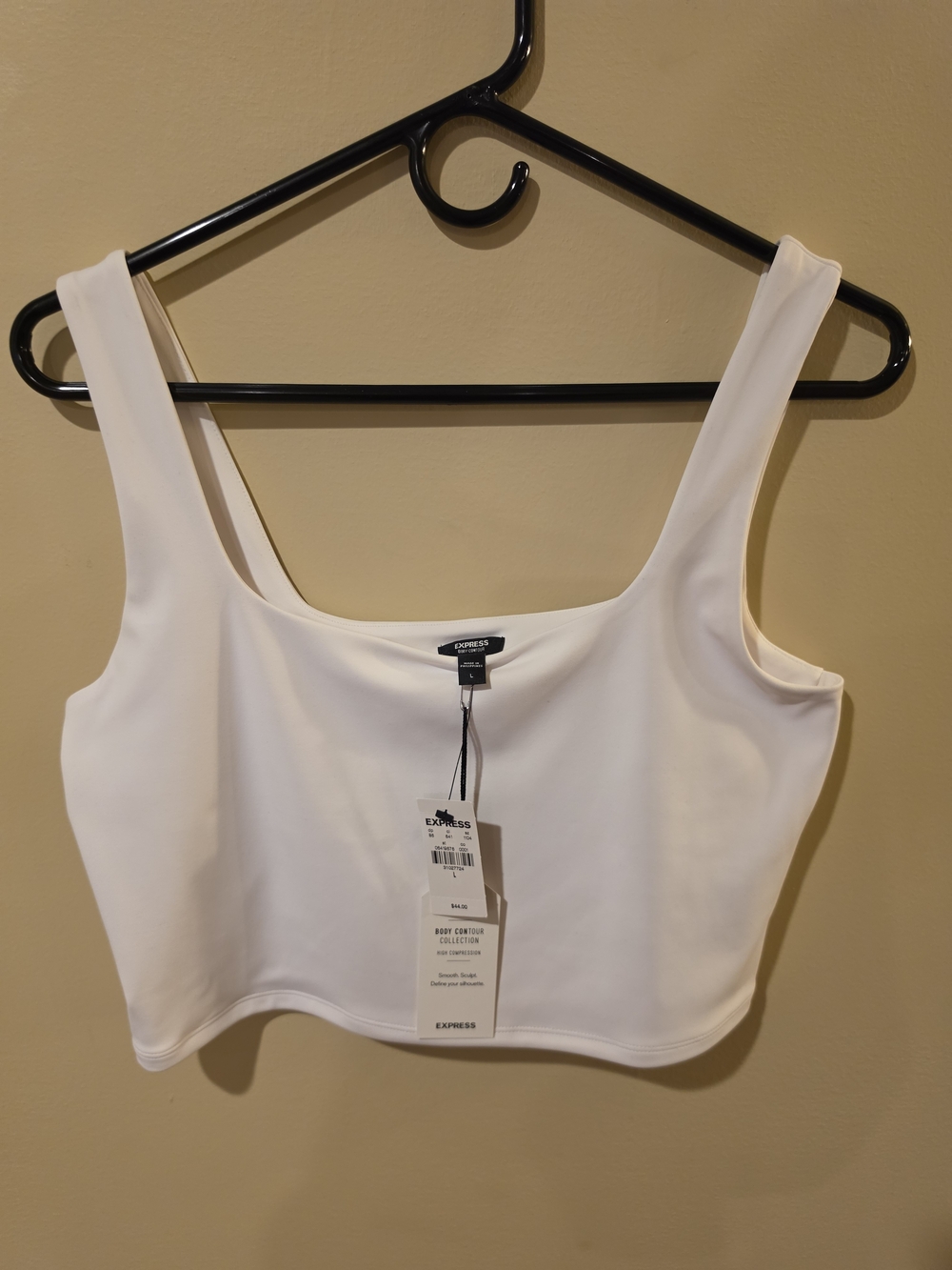 Express Cream Scoop-Neck Crop Camisole